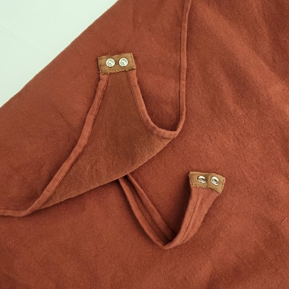 Good American Slit Shoulder Cut Out Longsleeve Bodysuit Sweater Thong SZ 8 Rust - Picture 6 of 16